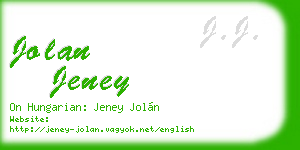 jolan jeney business card